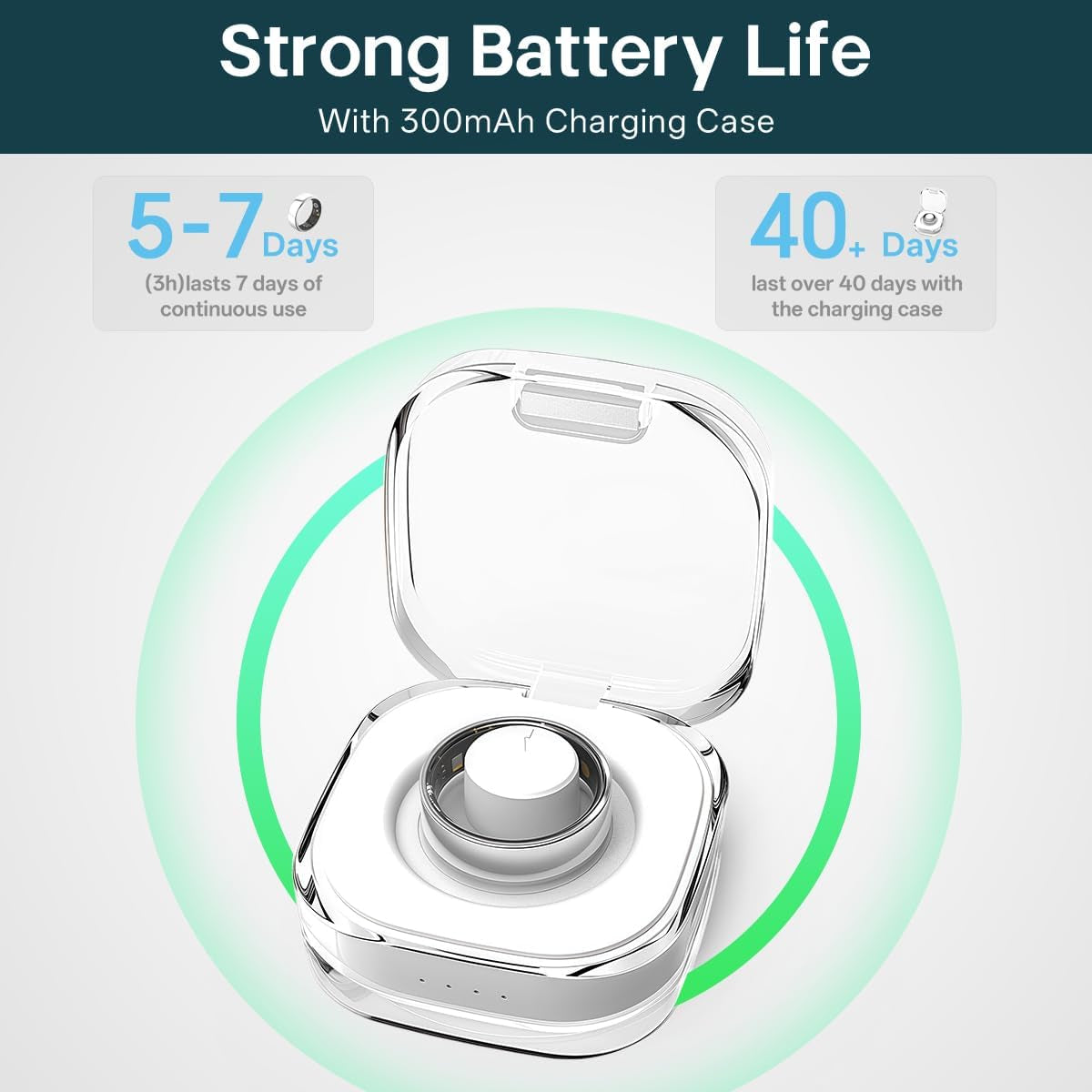 Smart Ring Grey for Women Men,Fitness Tracker Ring,Heart Rate,Blood Oxygen,Blood Pressure,Step Tracker,Sleep Monitoring,No Subscription Fee,Ip68 Waterproof,for Iphone&Android
