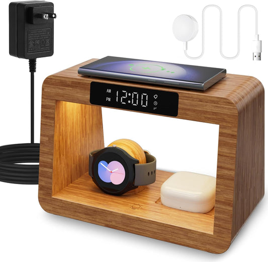 Wireless Charger Station for Samsung, Fast Charging Station with LED Light for Samsunglandroid Phone. Wireless Phone Charger Station Only for Samsung Watch