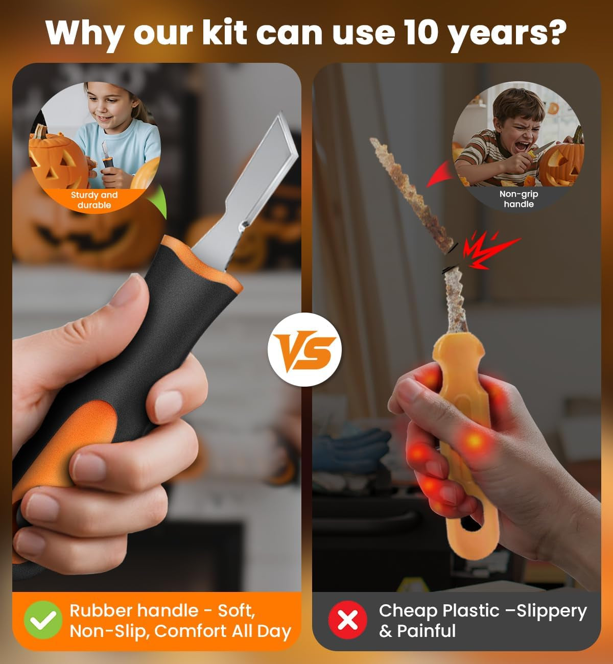 Pumpkin Carving Kit Tools for Halloween - 13Pcs Professional Heavy Duty Pumpkin Carving Tools with Stainless Steel Knife Set with Carrying Case for Halloween Decoration Jack-O-Lanterns for Kids Adults