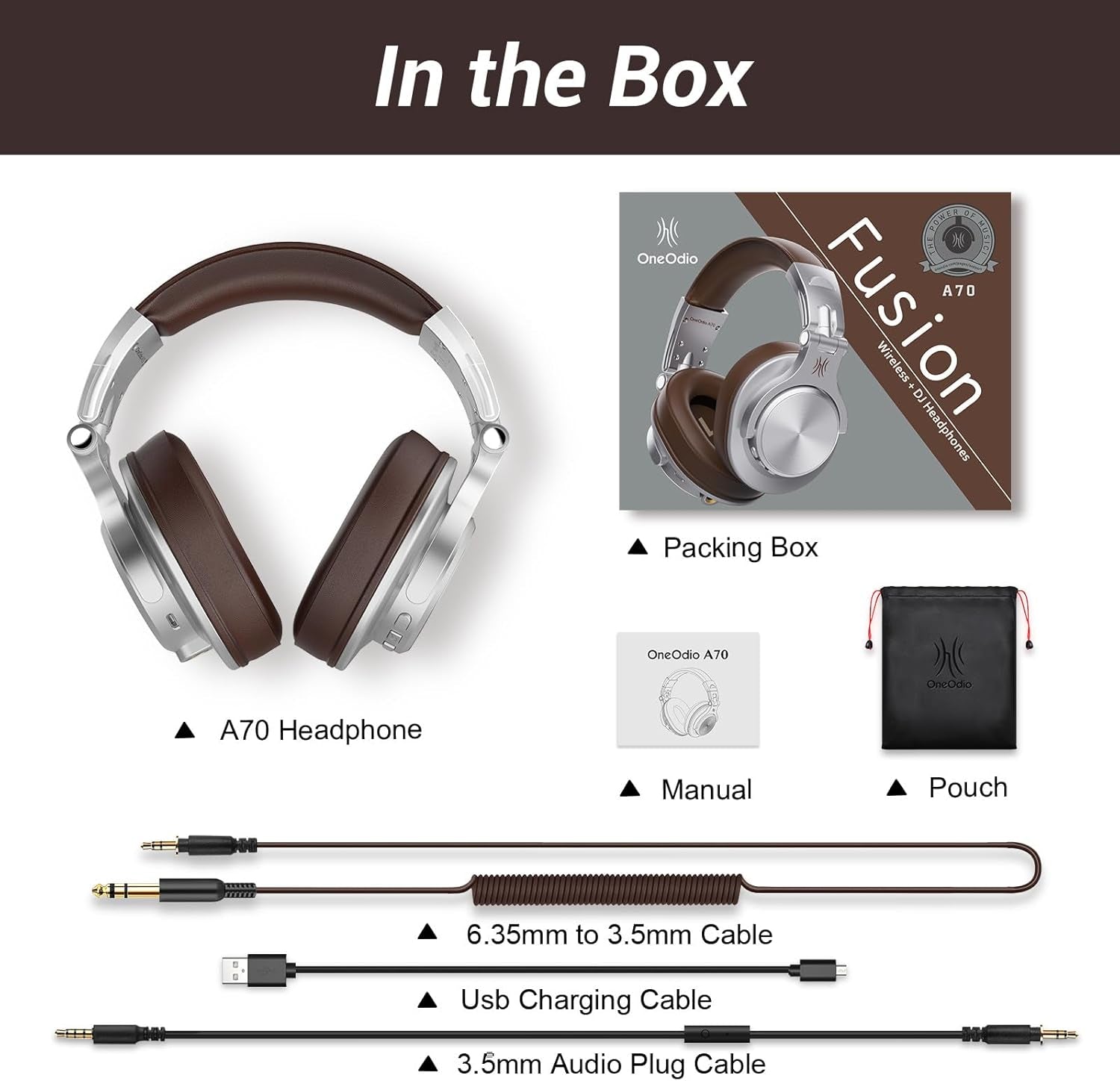 A70 Bluetooth over Ear Headphones, Wireless Headphones W/ 72H Playtime-Silver