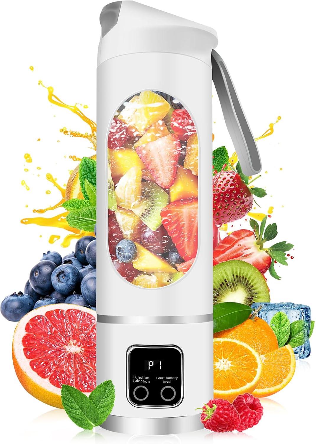 Portable Blender Personal Electric USB,500ML Portable Juicer Shakes and Smoothies Blender,Small Blenders,Mixing,Compact、Convenient and Versatile (Purple)