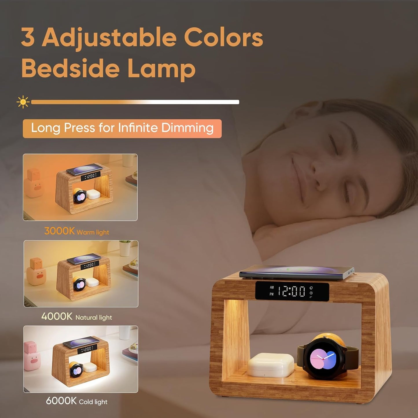 Wireless Charger Station for Samsung, Fast Charging Station with LED Light for Samsunglandroid Phone. Wireless Phone Charger Station Only for Samsung Watch