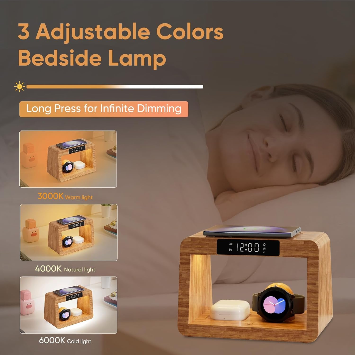Wireless Charger Station for Samsung, Fast Charging Station with LED Light for Samsunglandroid Phone. Wireless Phone Charger Station Only for Samsung Watch