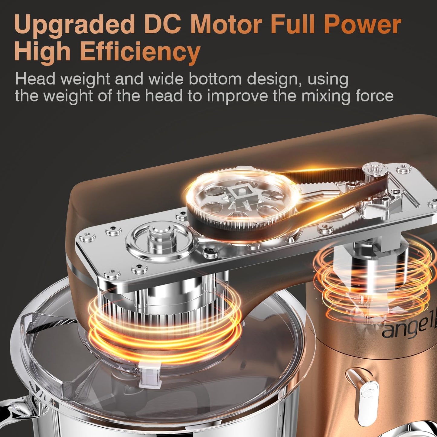Stand Mixer,10-Speed 5QT Kitchen Electric Mixer,Tilt-Head Food Mixer with Dough Hook, Wire Whisk, Flat Beater, Stainless Steel Bowl (Champagne)