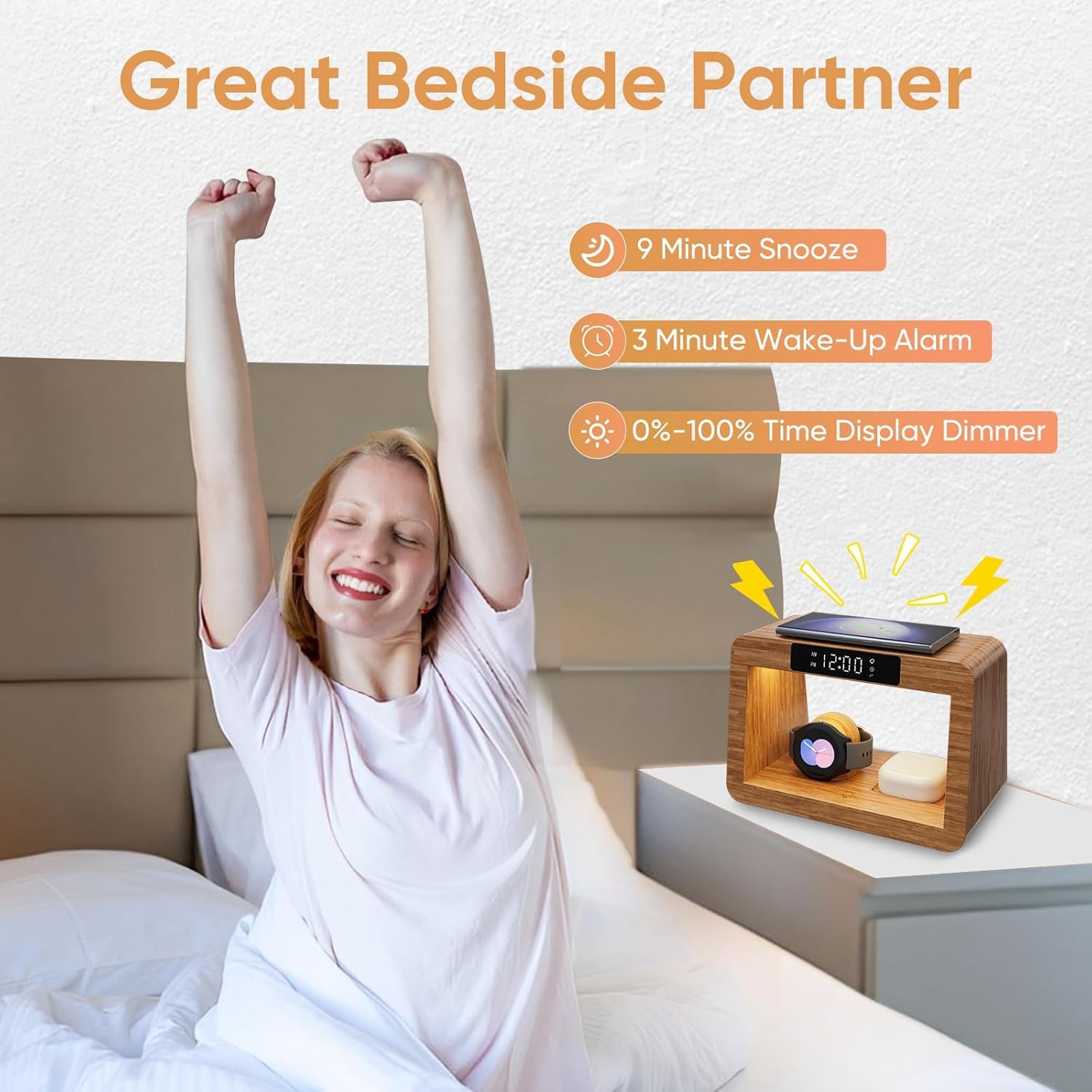 Wireless Charger Station for Samsung, Fast Charging Station with LED Light for Samsunglandroid Phone. Wireless Phone Charger Station Only for Samsung Watch