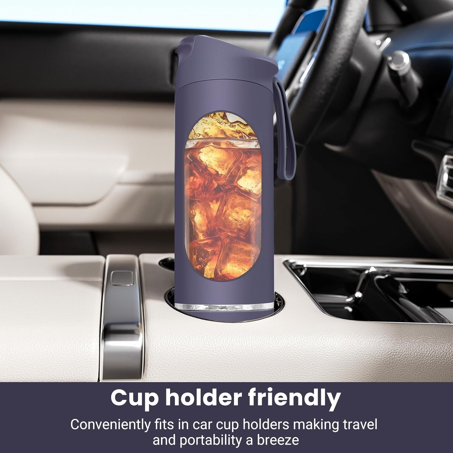 Portable Blender Personal Electric USB,500ML Portable Juicer Shakes and Smoothies Blender,Small Blenders,Mixing,Compact、Convenient and Versatile (Purple)