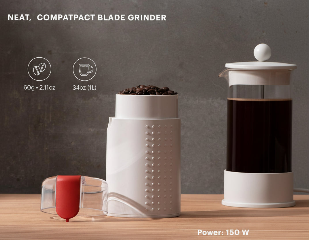Electric Blade Coffee Grinder, White