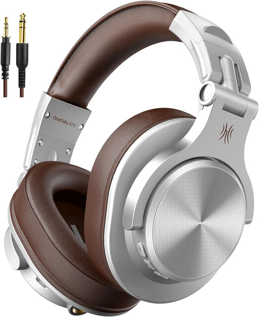 A70 Bluetooth over Ear Headphones, Wireless Headphones W/ 72H Playtime-Silver