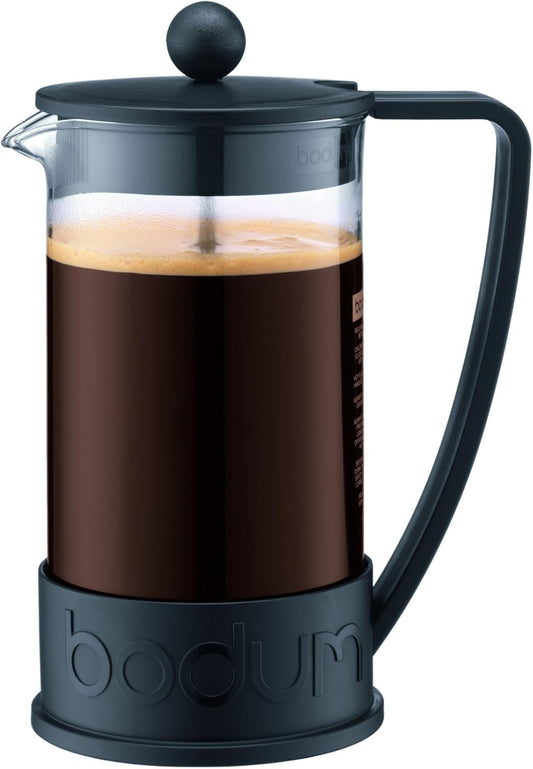 34Oz Brazil French Press Coffee Maker, High-Heat Borosilicate Glass, Black - Made in Portugal