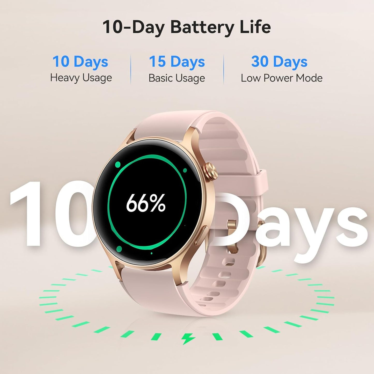 Stylish Smart Watch for Women - 1.32'' AMOLED Display, Heart Rate/Sleep/Spo2 Monitor, Waterproof Fitness Tracker with 110+ Sport Modes, Compatible with iPhone/Samsung/Android