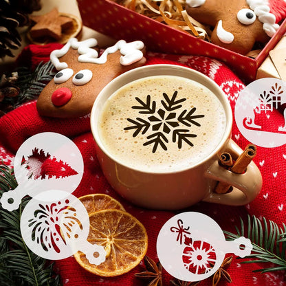 36 Pieces Reusable Christmas Cookie Cake Stencils Templates Mold Tools Cookies Baking Painting Dessert Coffee Xmas Decoration