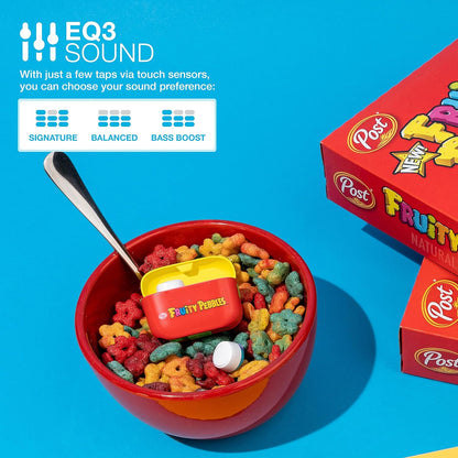 Go Air Pop+ True Wireless Earbuds, in Ear Headphones, Bluetooth Earphones, 35H Playtime Ear Buds, Bluetooth Earbuds with Microphone, USB-C Charging Case, Dual Connect, EQ3 Sound, Fruity Pebbles
